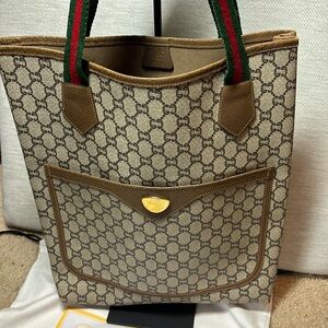 Gucci Plus Coated Canvas Tote w/ entrupy certificate